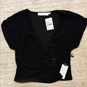 ASTR Black Ruched Blouse